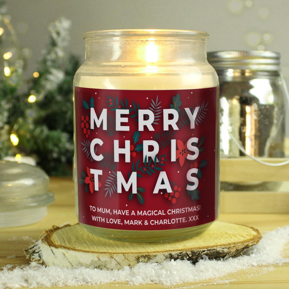 Personalised Christmas Large Scented Jar Candle Extra Image 2